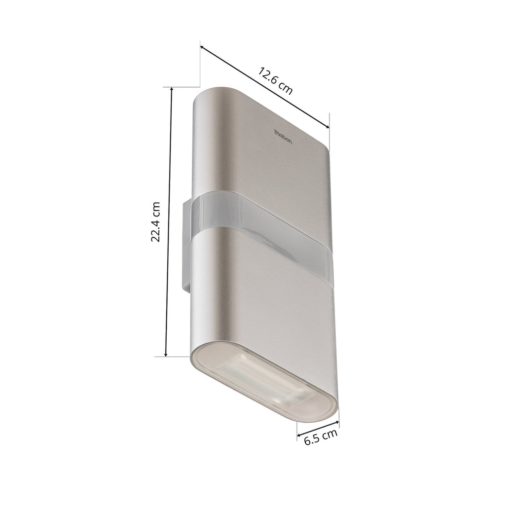 LED utevegglampe opp og ned med bevegelsessensor aluminium IP55 - Theben detalj