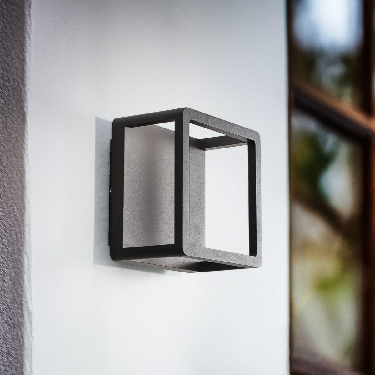 LED utevegglampe Thorvid svart aluminium forfra