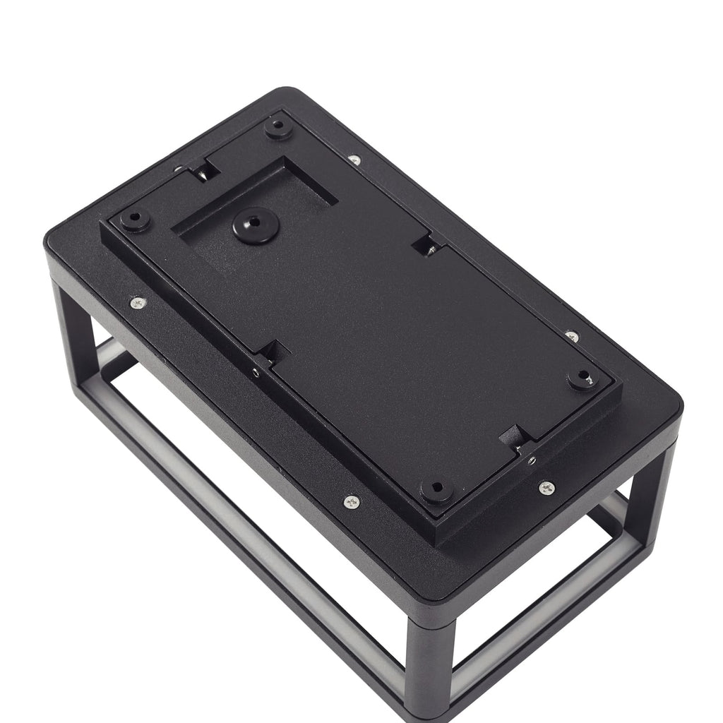 LED utevegglampe Thorvid svart aluminium og monteringsdetaljer