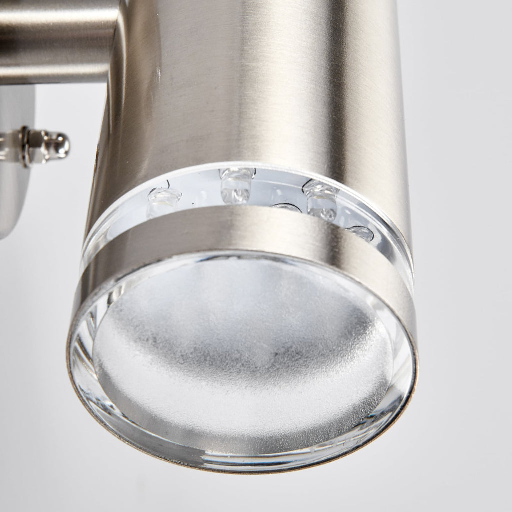 LED utevegglampe Tiberius rustfritt stål opp og ned IP44 lyser oppover