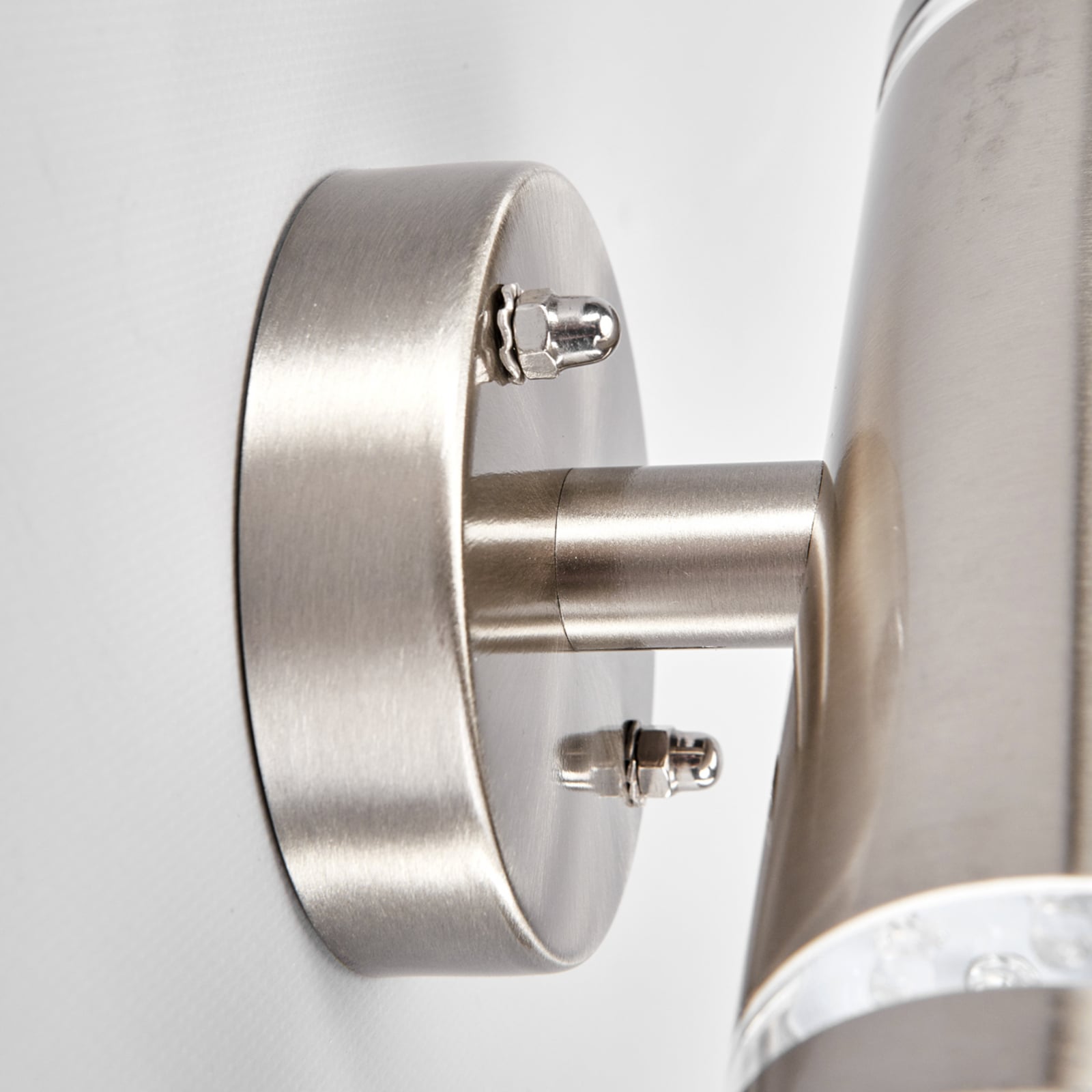 LED utevegglampe Tiberius rustfritt stål opp og ned IP44 sideprofil