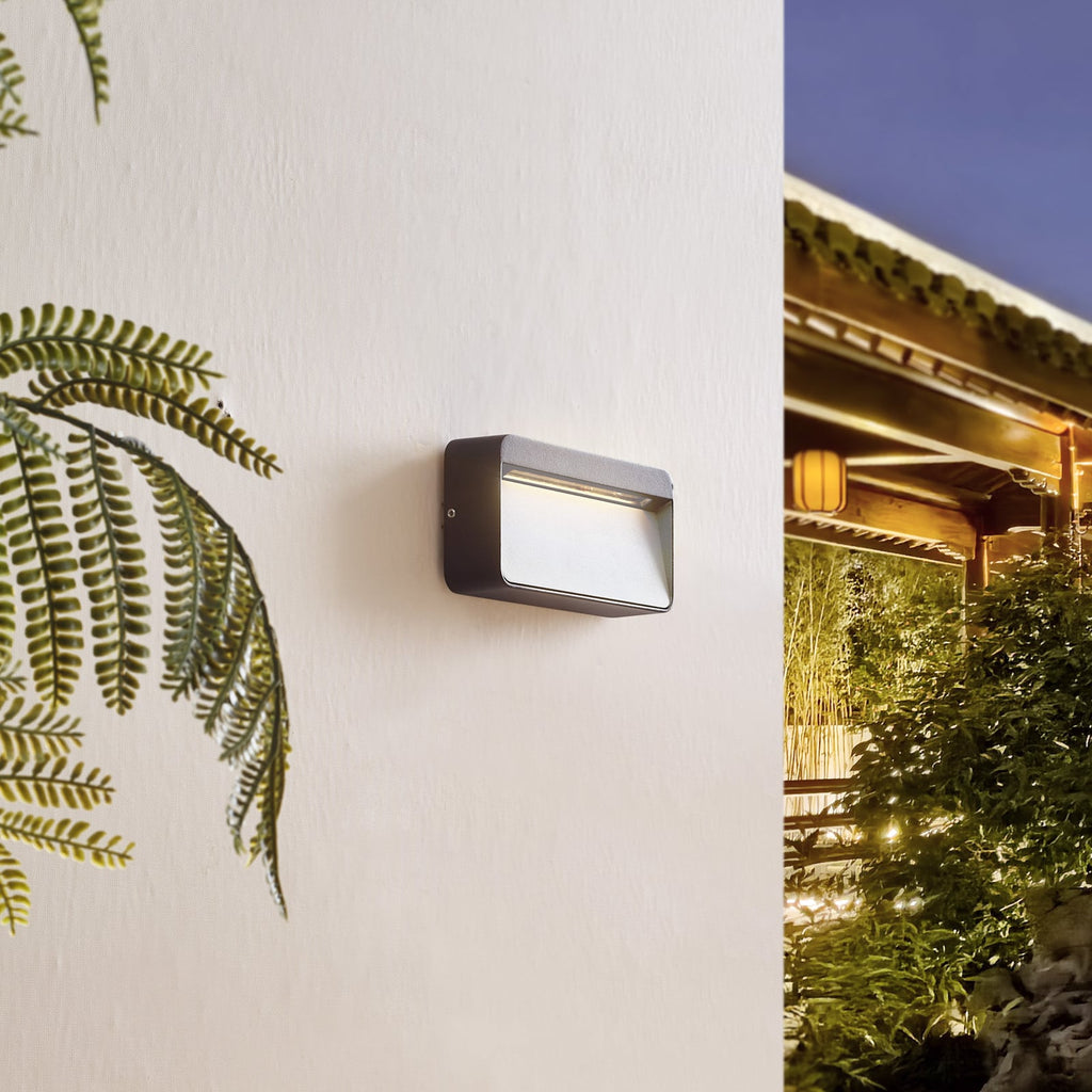 LED utevegglampe Tiburia svart aluminium bakside