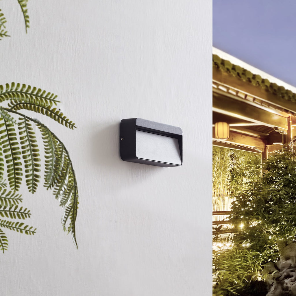 LED utevegglampe Tiburia svart aluminium detalj