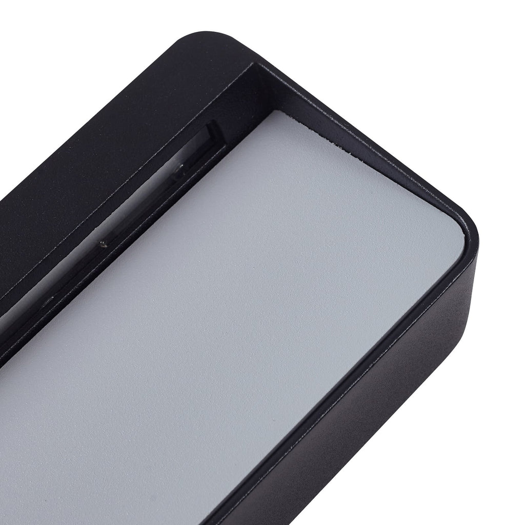 LED utevegglampe Tiburia svart aluminium sideprofil