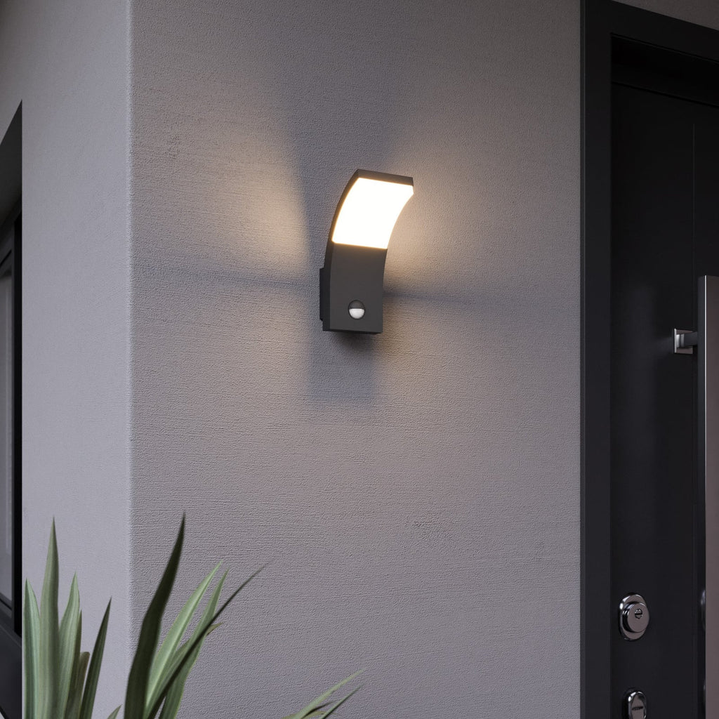 LED utevegglampe Timm med bevegelsessensor bakside