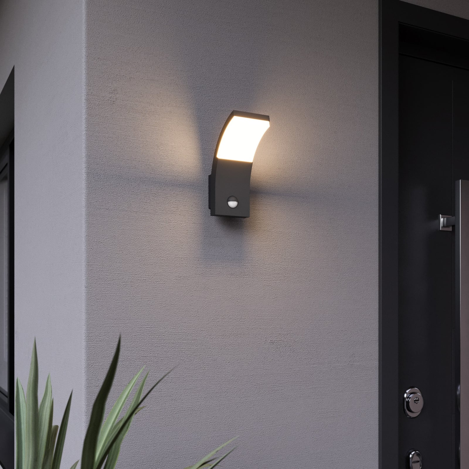 LED utevegglampe Timm med bevegelsessensor bakside