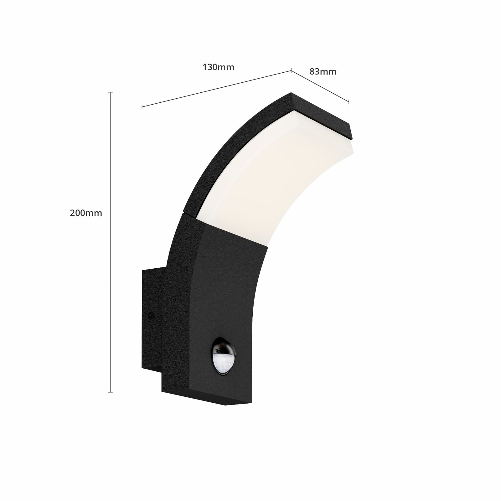 LED utevegglampe Timm med bevegelsessensor nærbilde av LED-lyskilde