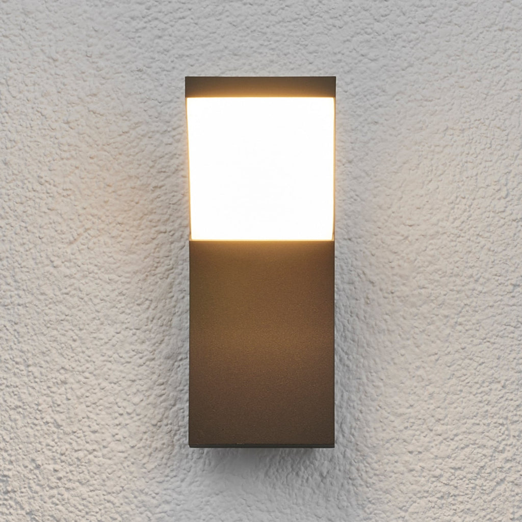 LED utevegglampe Timm antrasitt 20 cm IP54 detalj av LED-deksel