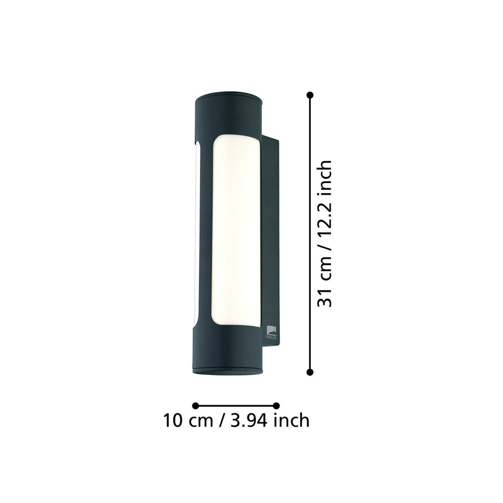 Detalj av LED utevegglampe Tonego antrasitt opp og ned IP44