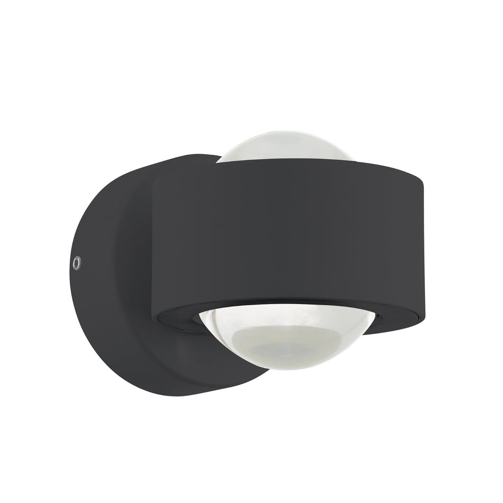 Montert LED utevegglampe Treviolo svart opp og ned IP44 EGLO på vegg
