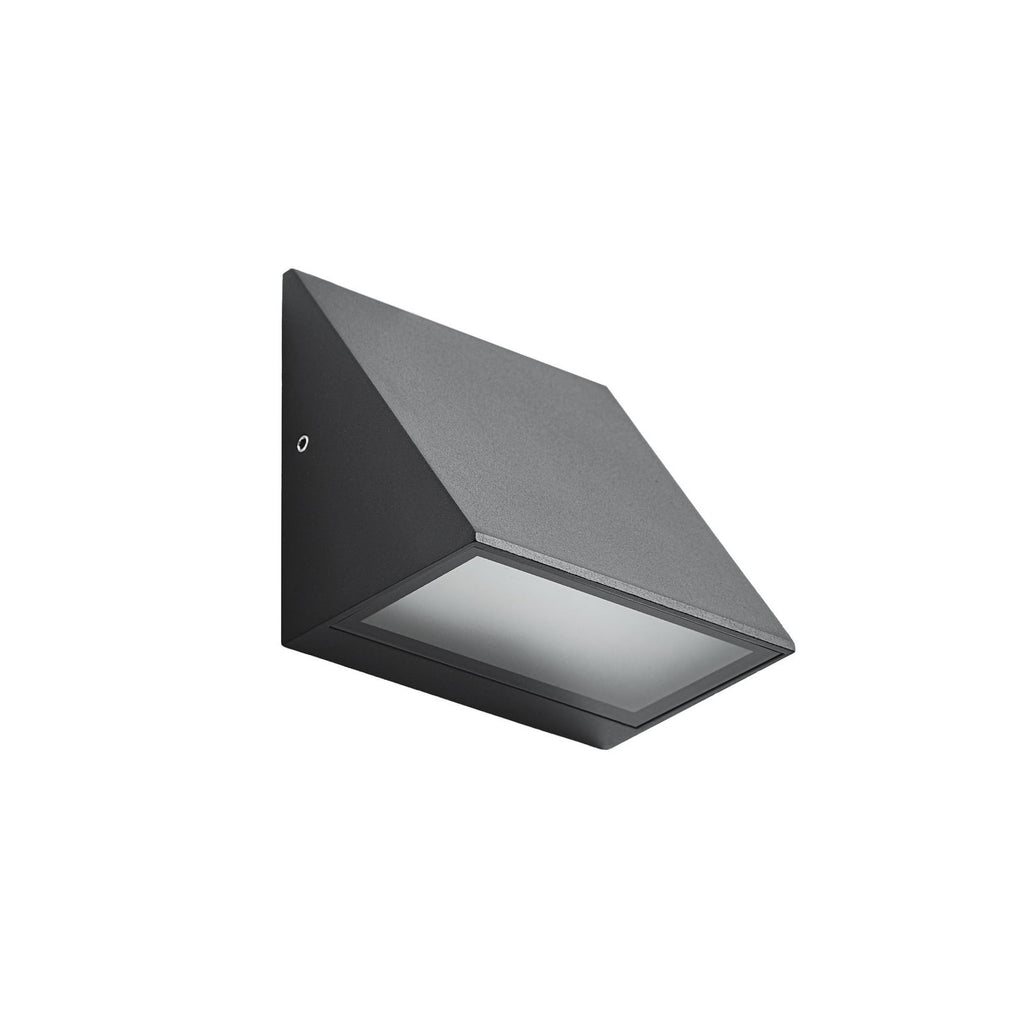 Nærbilde av LED utevegglampe Triava svart aluminium