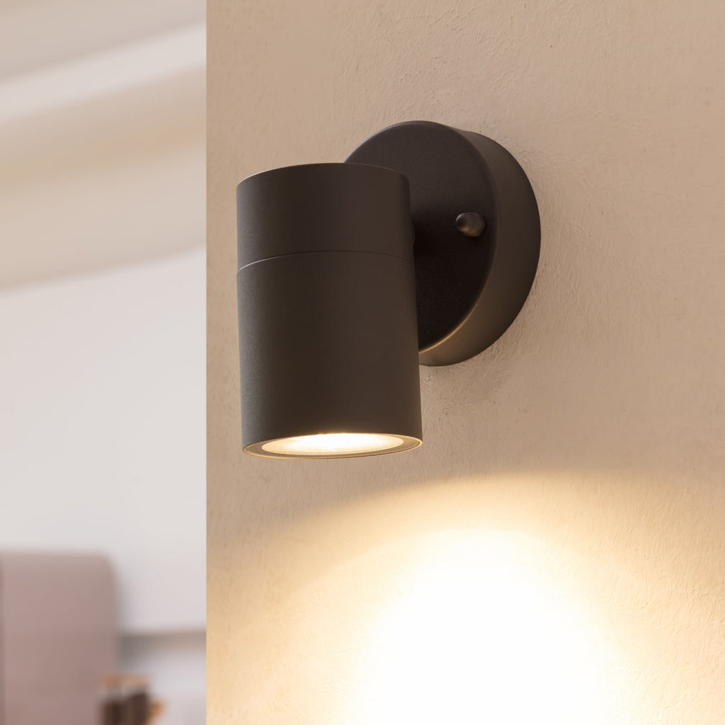 LED utevegglampe Tulimar dimbar GU10 antrasitt IP44 forfra
