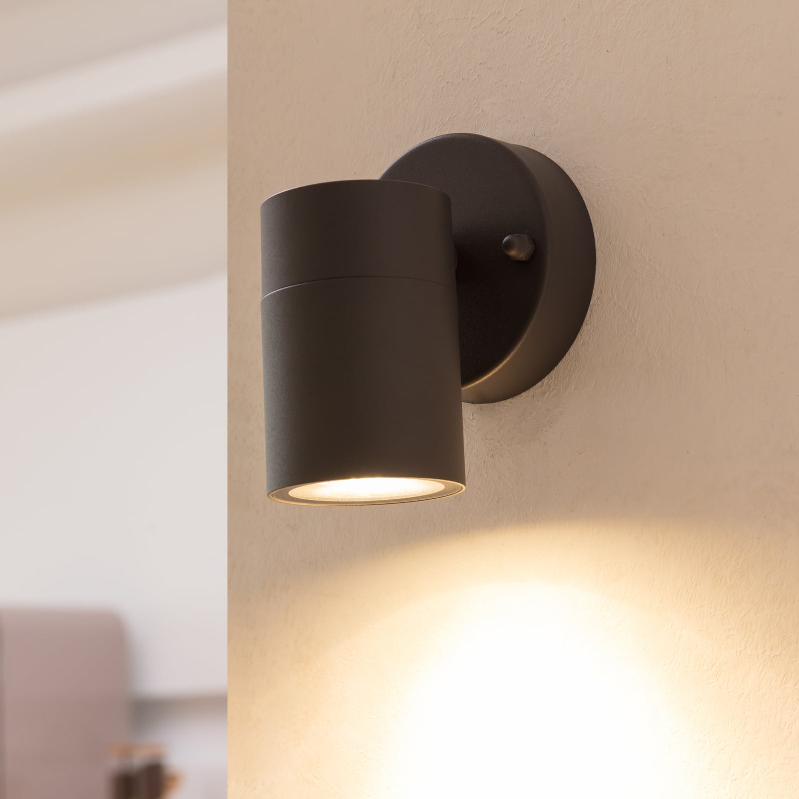 LED utevegglampe Tulimar dimbar GU10 antrasitt IP44 forfra