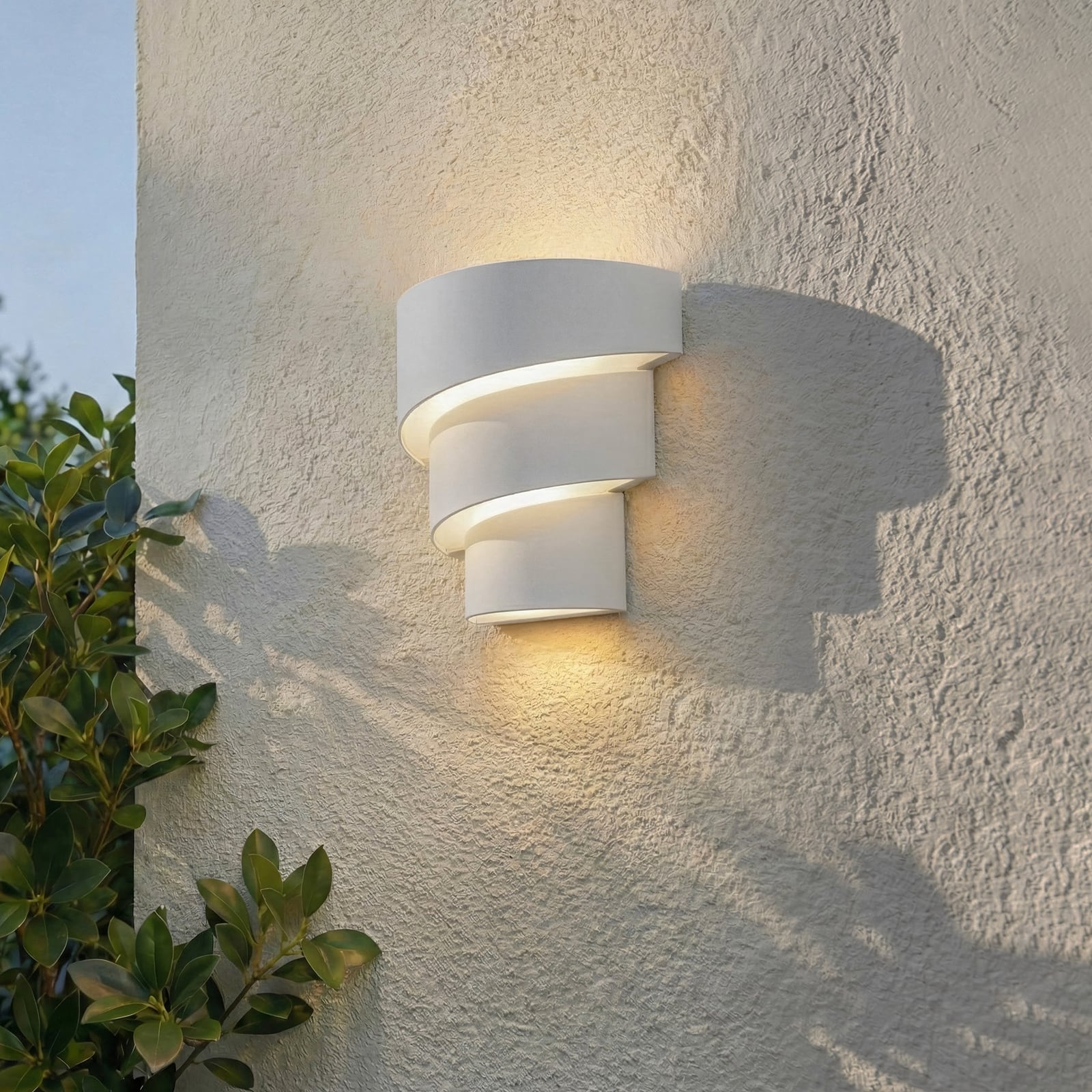 LED utevegglampe Valir hvit tre skjermer IP54 bakside