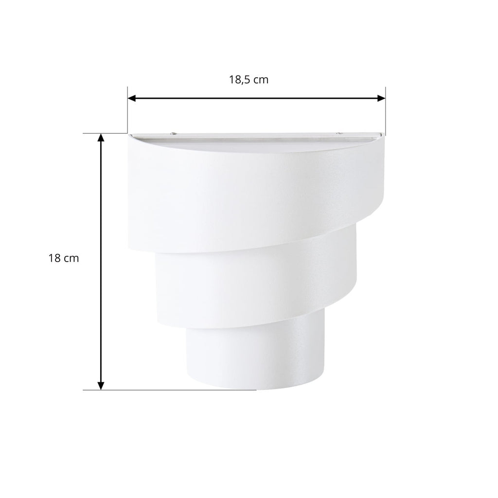 LED utevegglampe Valir hvit tre skjermer IP54 detalj