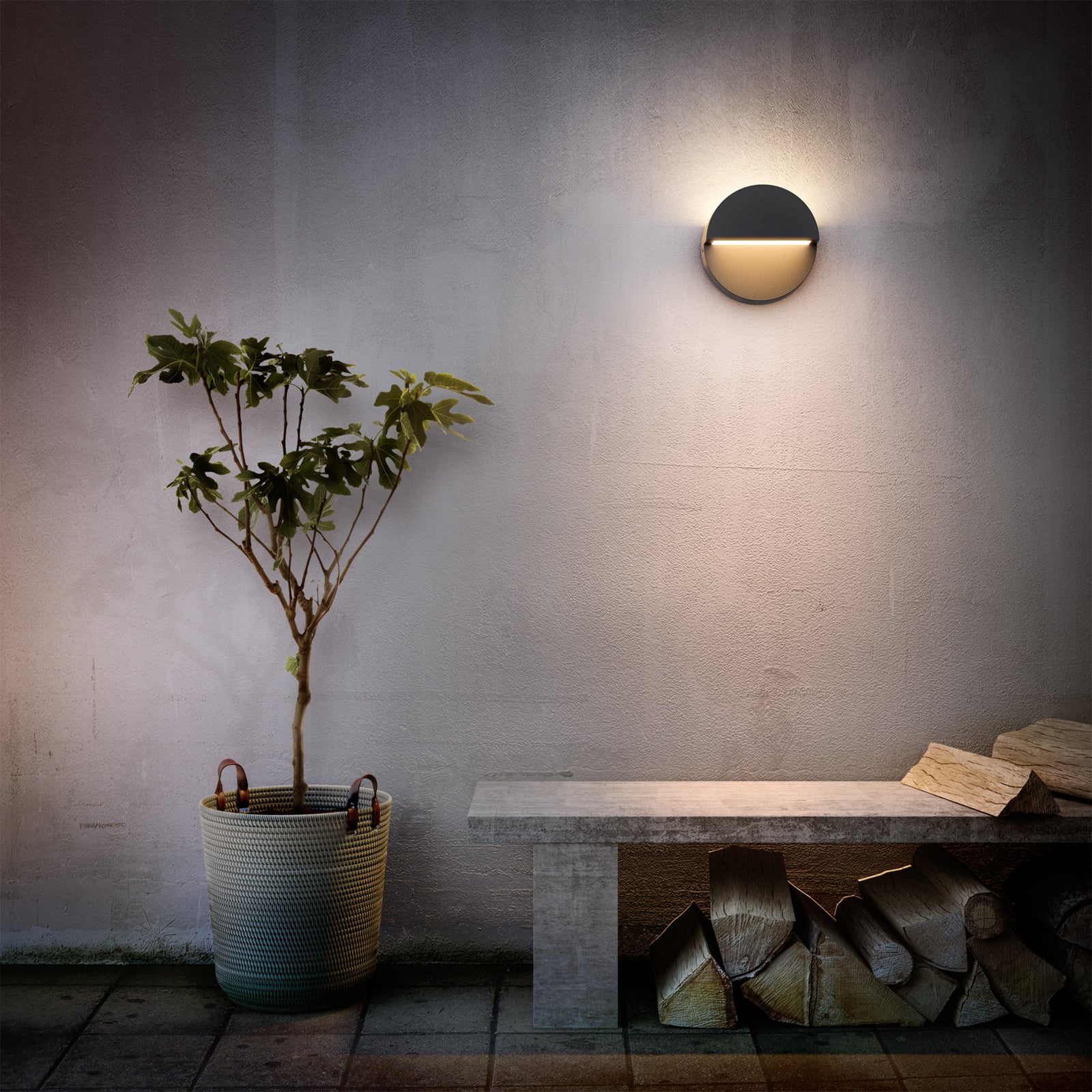 LED utevegglampe Valor antrasitt aluminium bakside