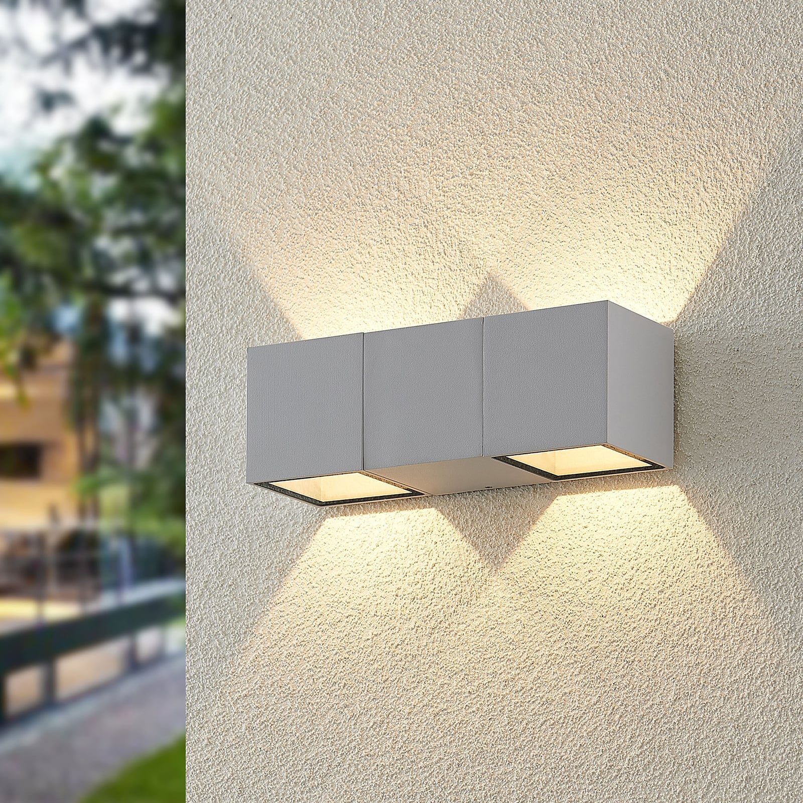 LED utevegglampe Vanda hvit aluminium forfra