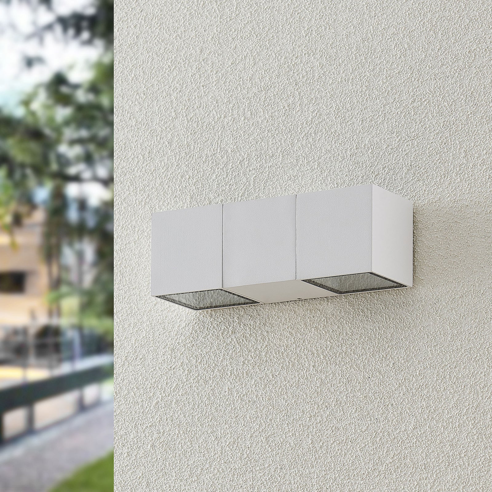 LED utevegglampe Vanda hvit aluminium detalj av materiale