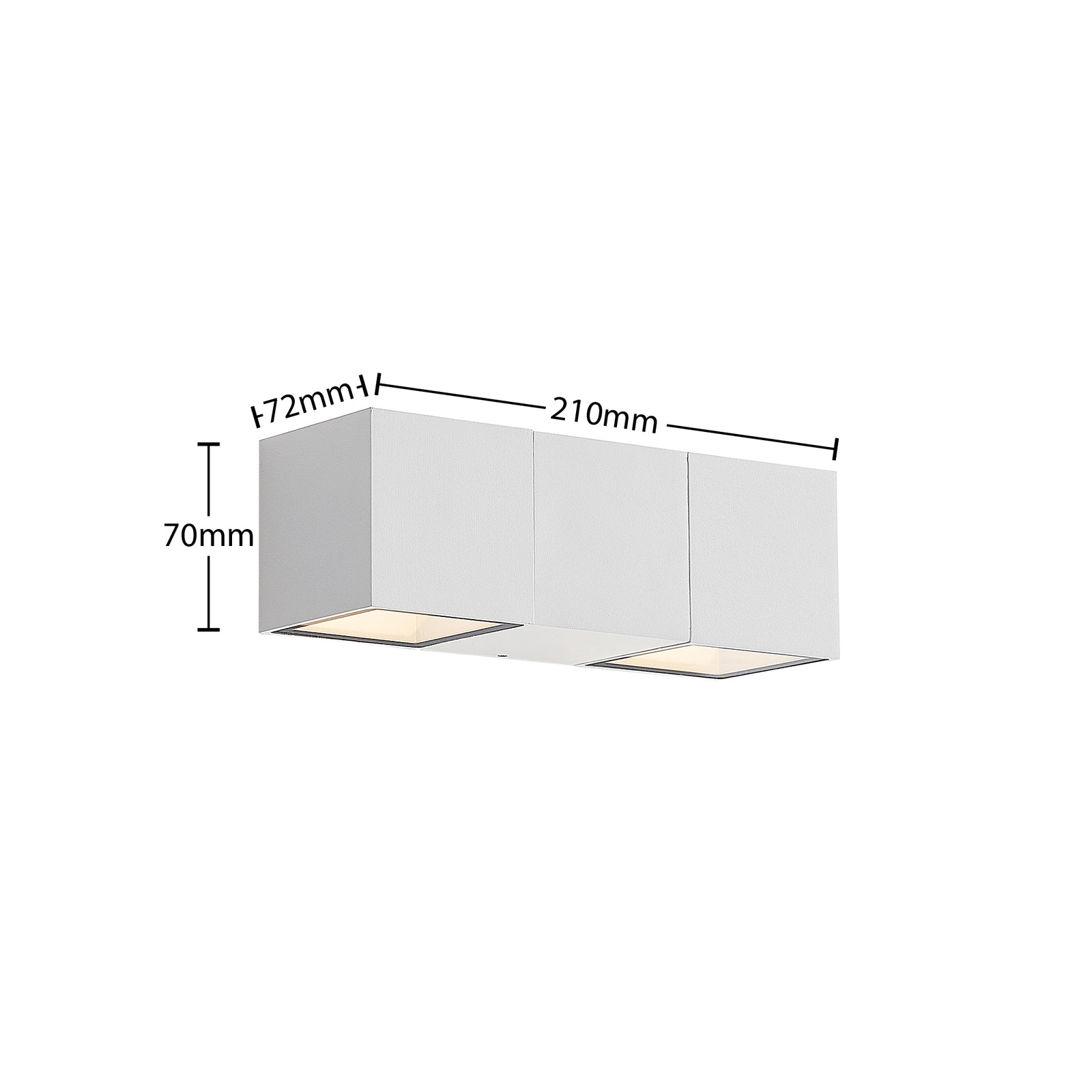 LED utevegglampe Vanda hvit aluminium lys i mørket
