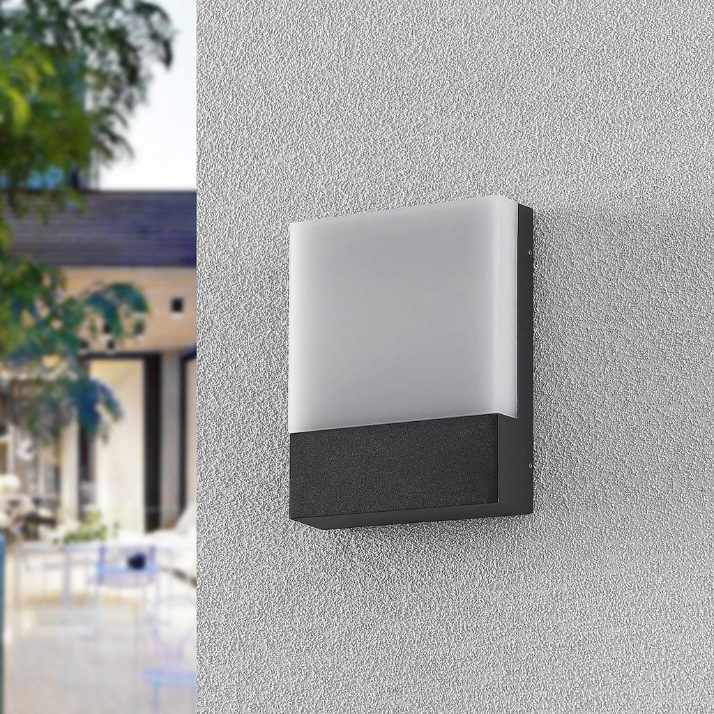 LED utevegglampe Vanira kantet aluminium IP54 bakside