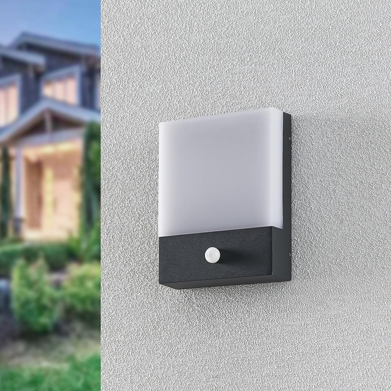 LED utevegglampe Vanira med bevegelsessensor antrasitt bakside