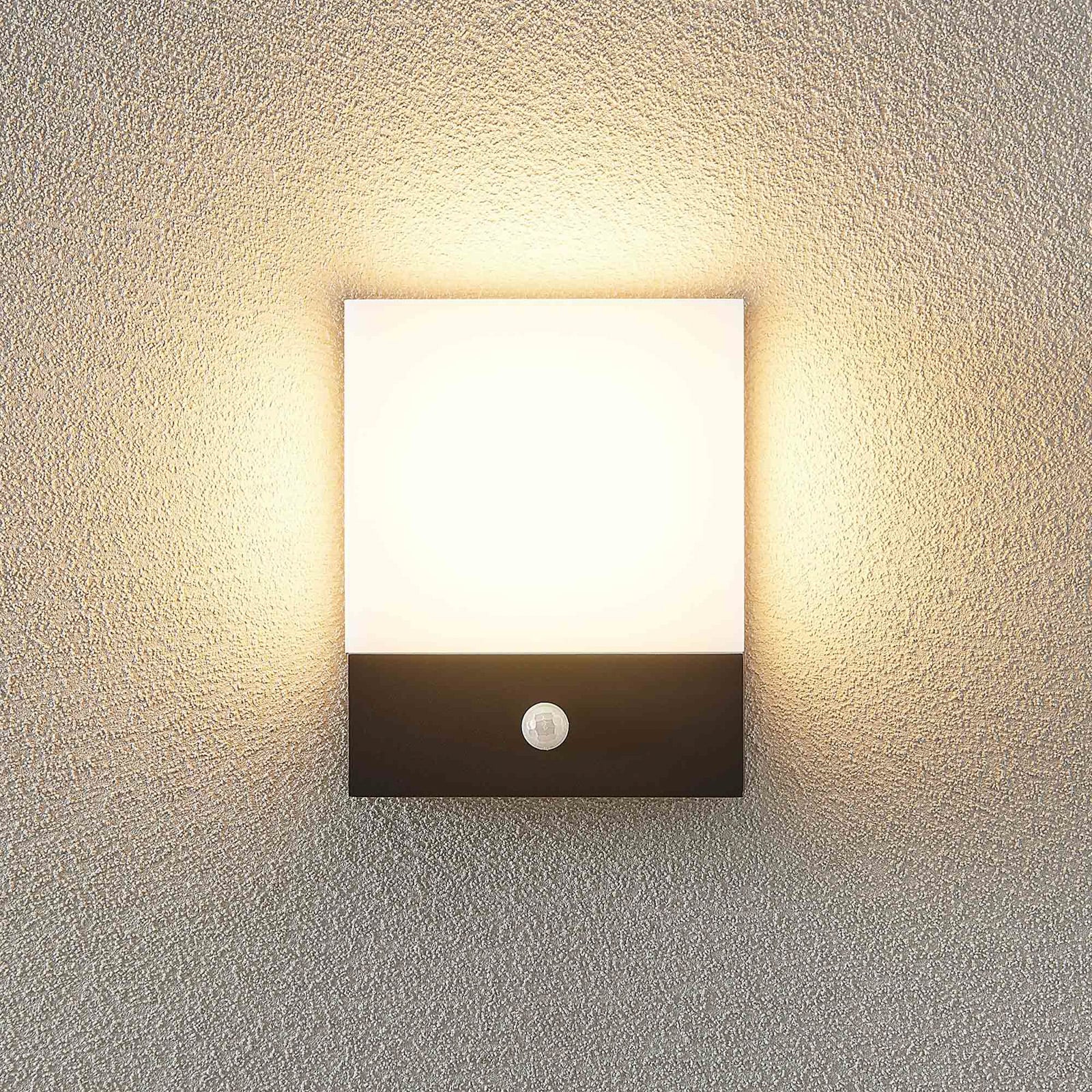 LED utevegglampe Vanira med bevegelsessensor lysfordeling