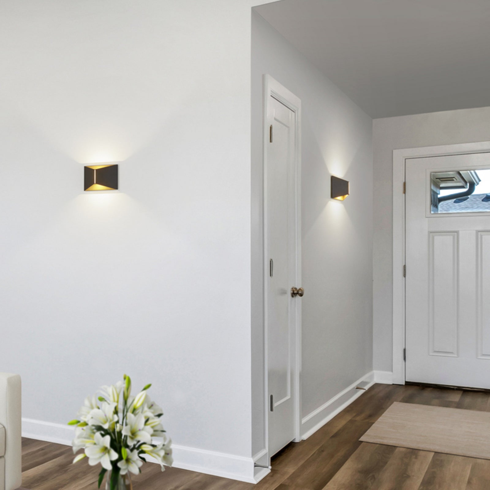 LED utevegglampe VID opp og ned svart/gull dimbar IP65 bakside