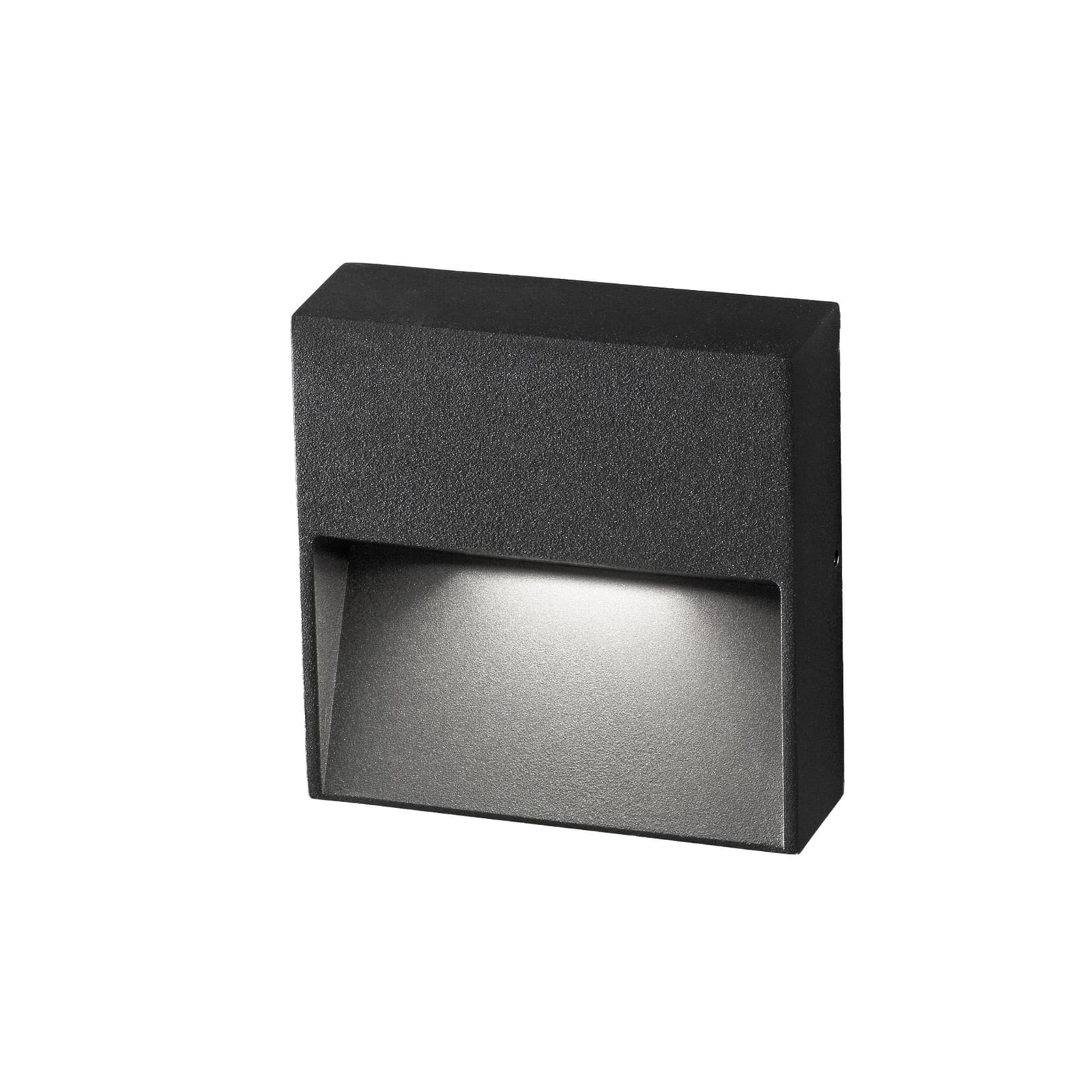 LED utevegglampe Vigo Q svart aluminium forfra