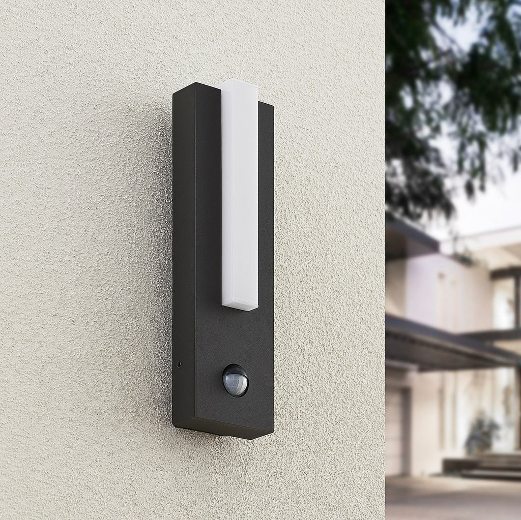 LED utevegglampe Virgalia med bevegelsessensor grafitt bakside