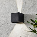 LED utevegglampe Wall kubisk svart 10x10 cm IP44 forfra