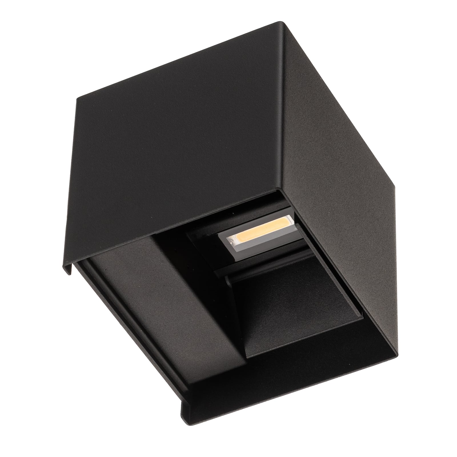 Detalj av LED utevegglampe Wall kubisk svart 10x10 cm IP44