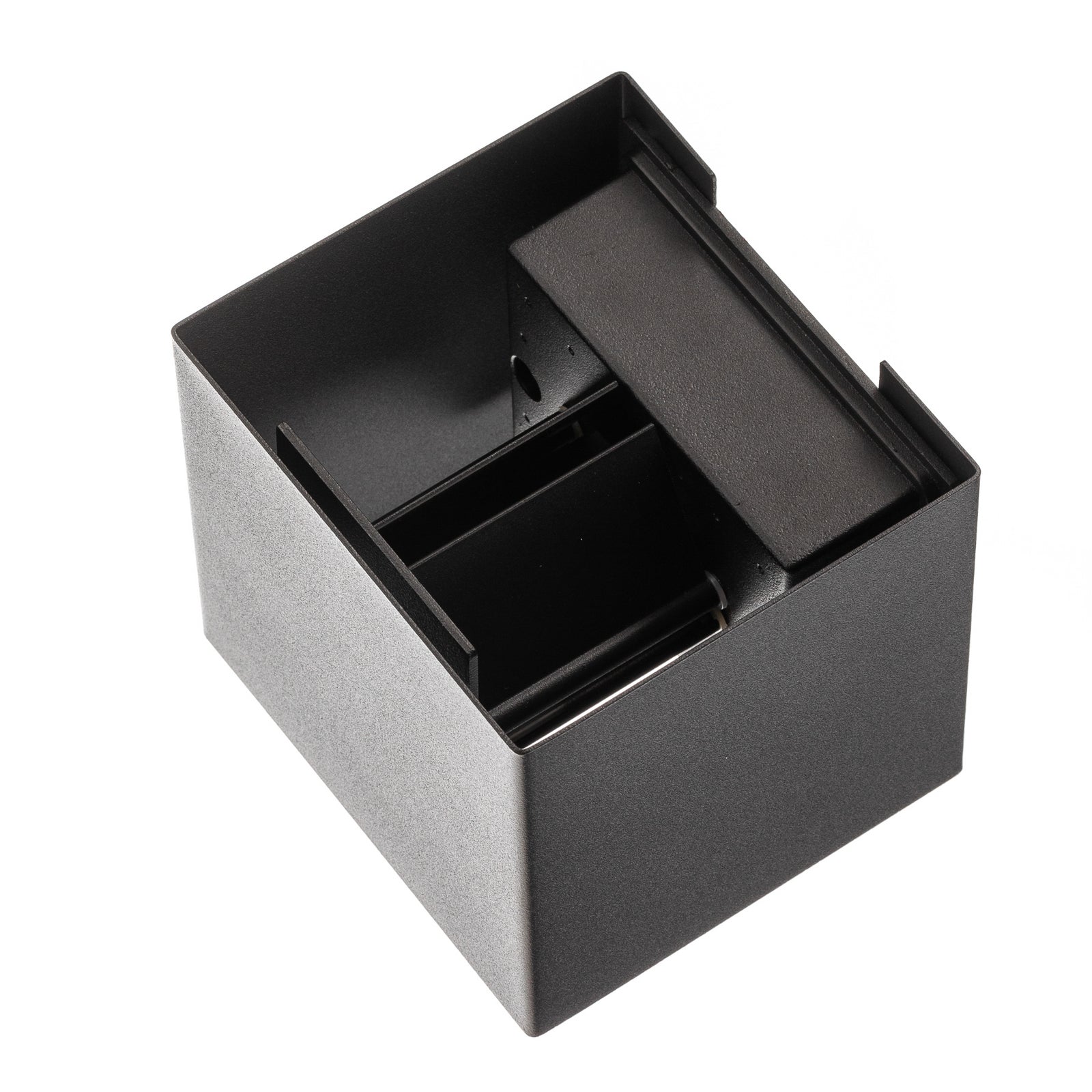LED utevegglampe Wall kubisk svart 10x10 cm IP44 montert på vegg