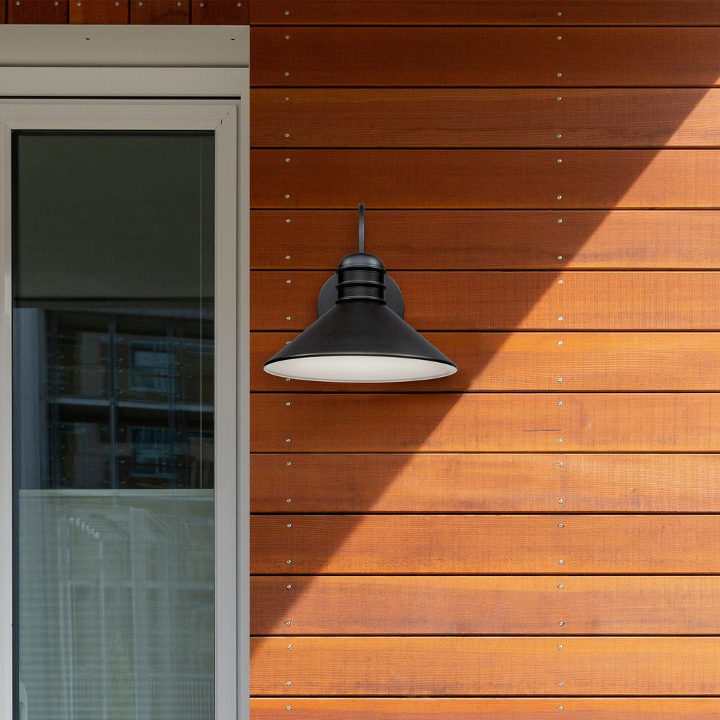LED utevegglampe Walter dimbar svart 28 cm IP44 frontbilde