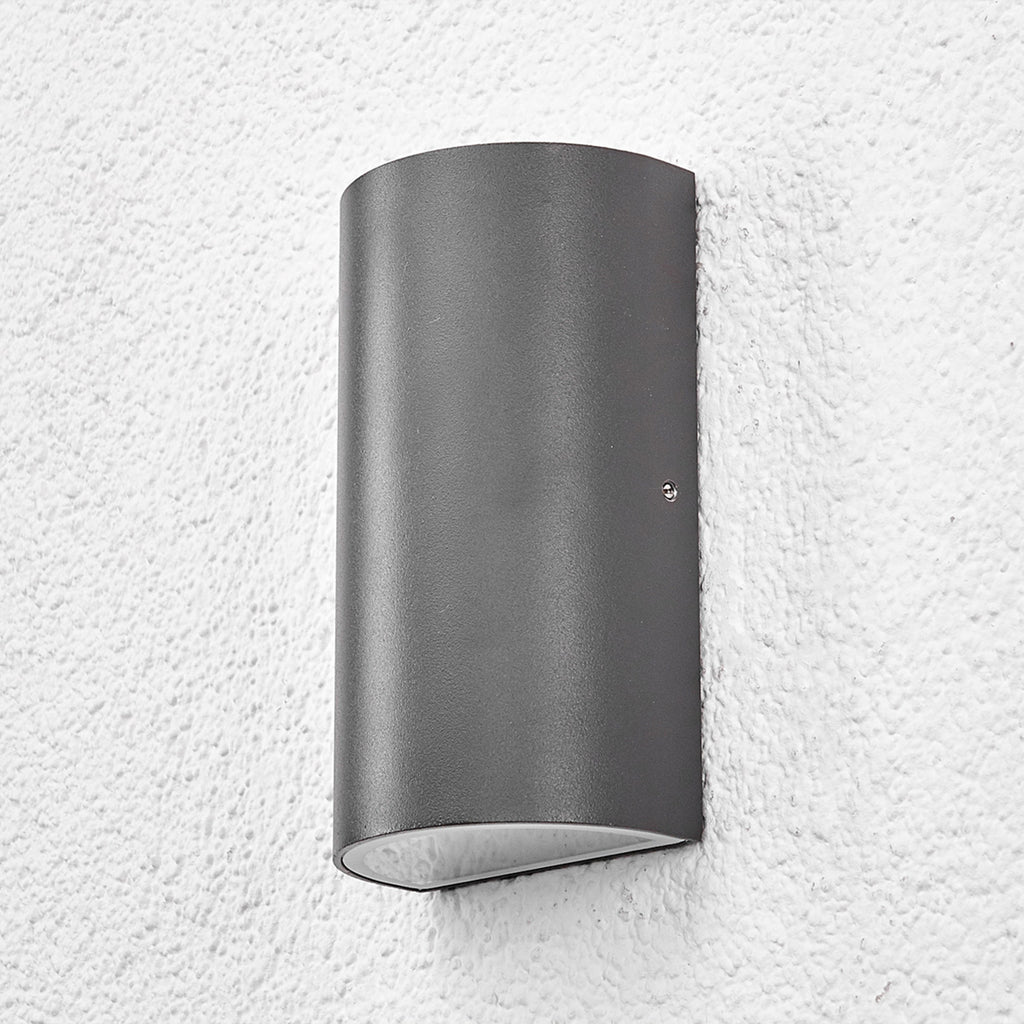 LED utevegglampe Weerd halvrund grafitt IP44 6W bakside