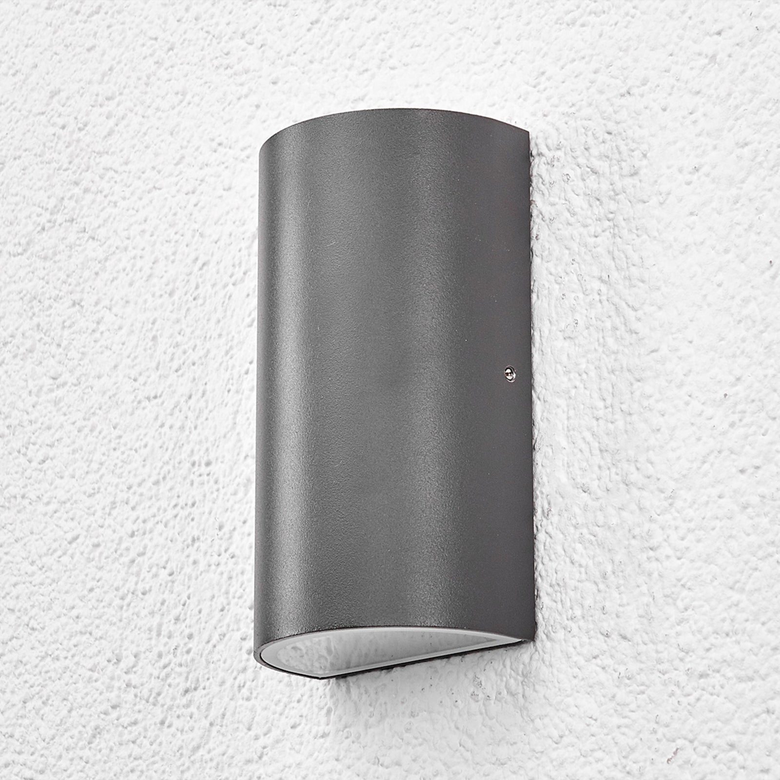 LED utevegglampe Weerd halvrund grafitt IP44 6W bakside