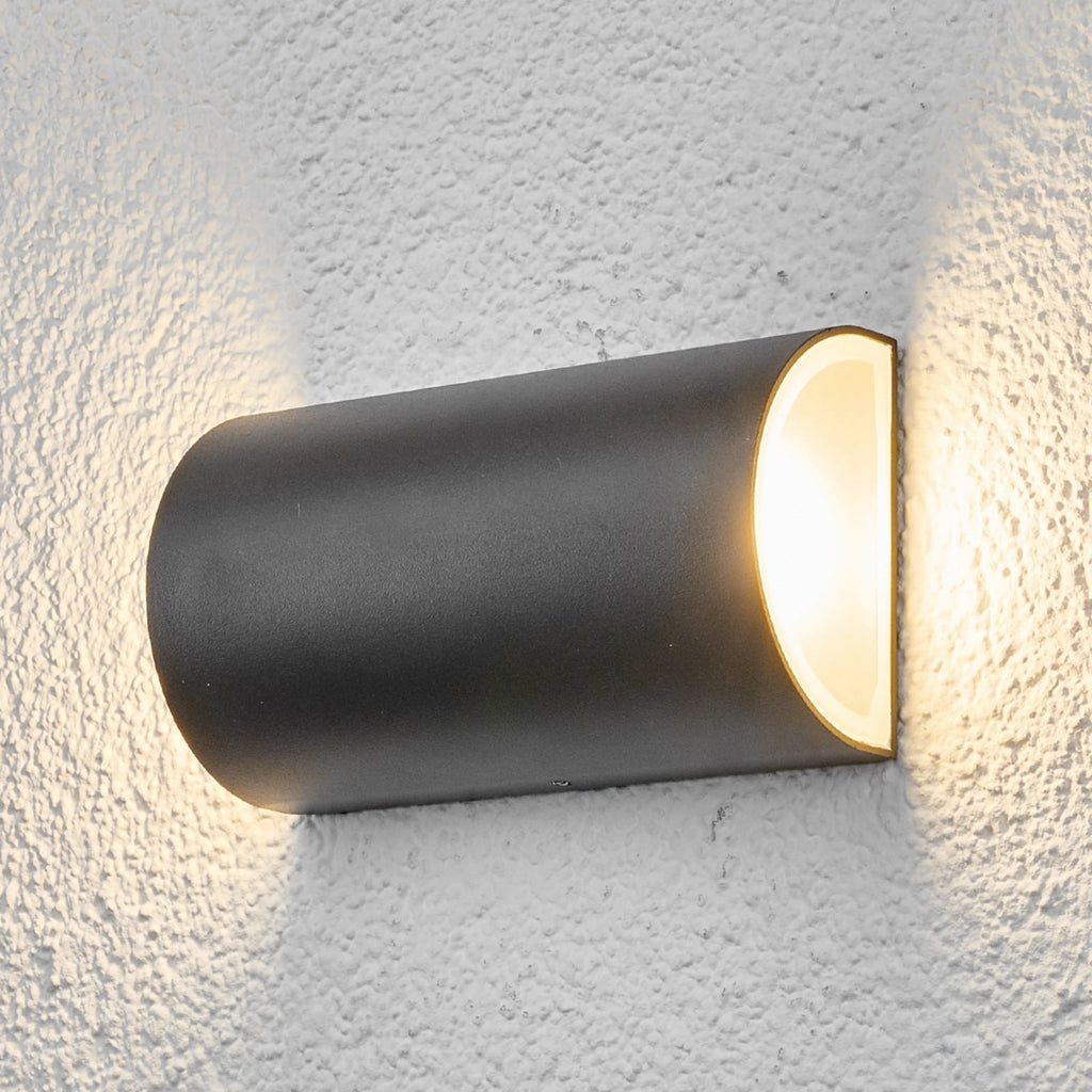 LED utevegglampe Weerd halvrund grafitt IP44 6W side
