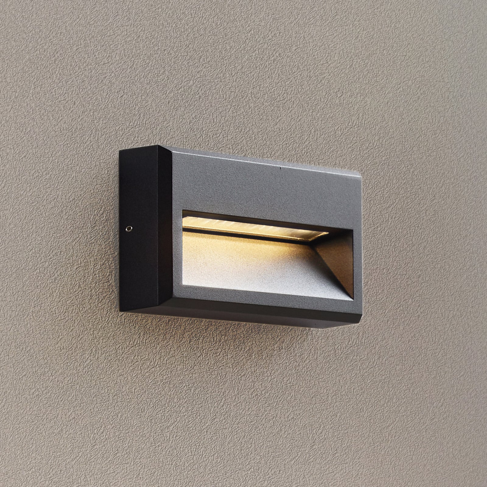 LED utevegglampe Weno svart aluminium forfra