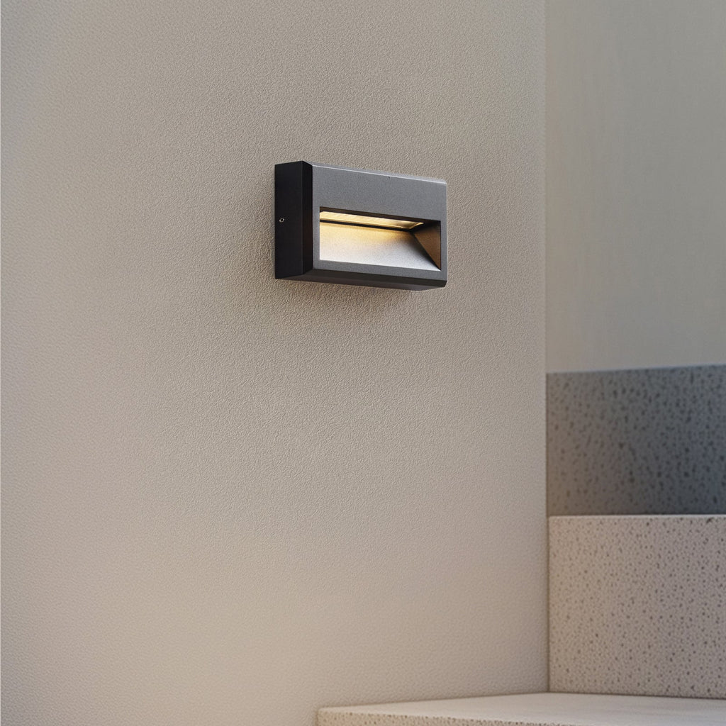LED utevegglampe Weno svart aluminium bakside