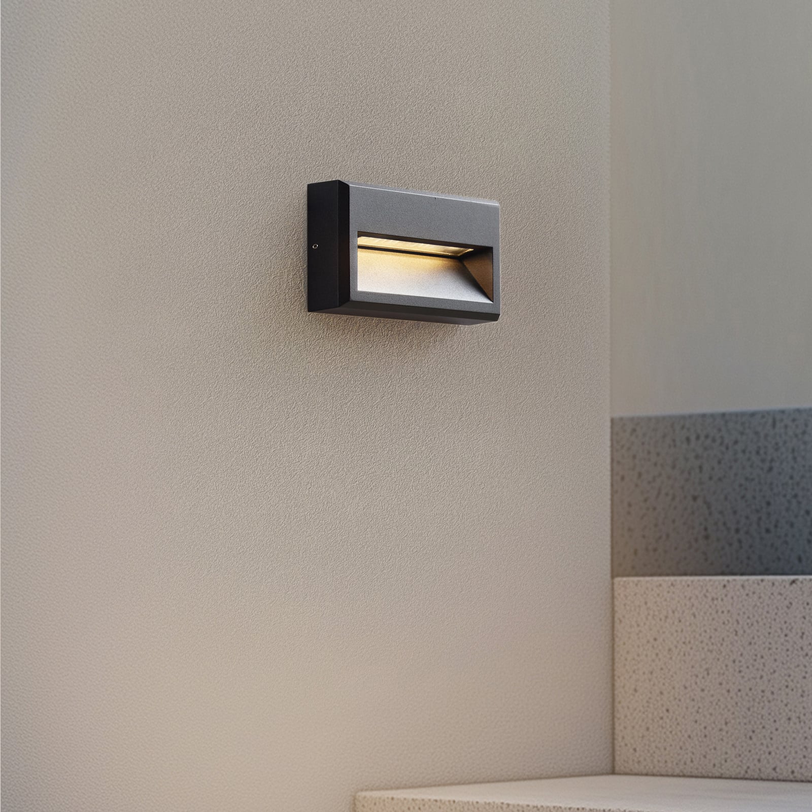 LED utevegglampe Weno svart aluminium bakside