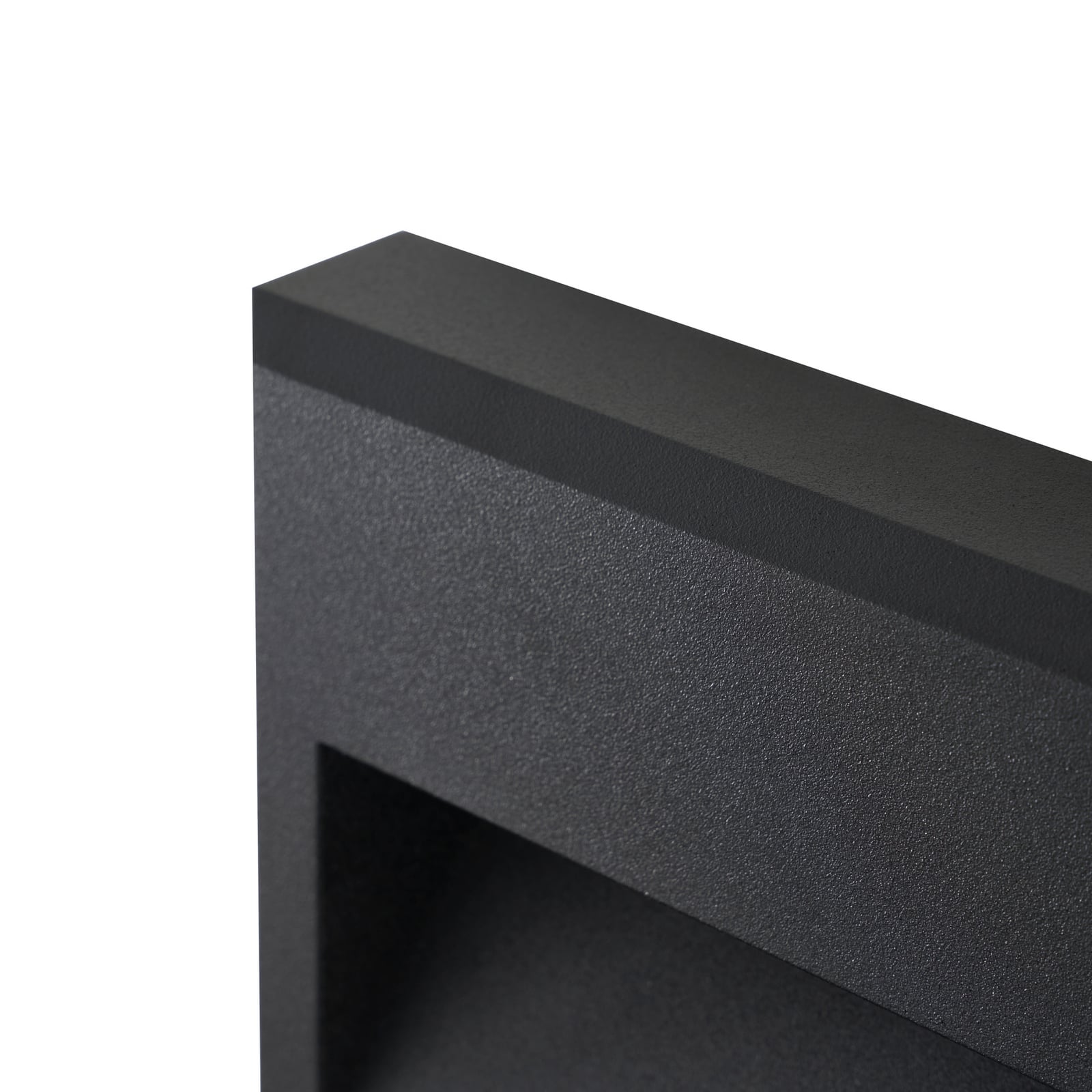 LED utevegglampe Weno svart aluminium sideprofil