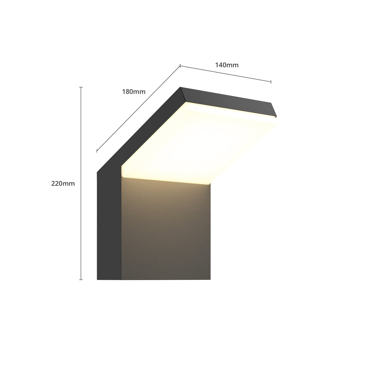 LED utevegglampe Yolena antrasitt aluminium profilbilde