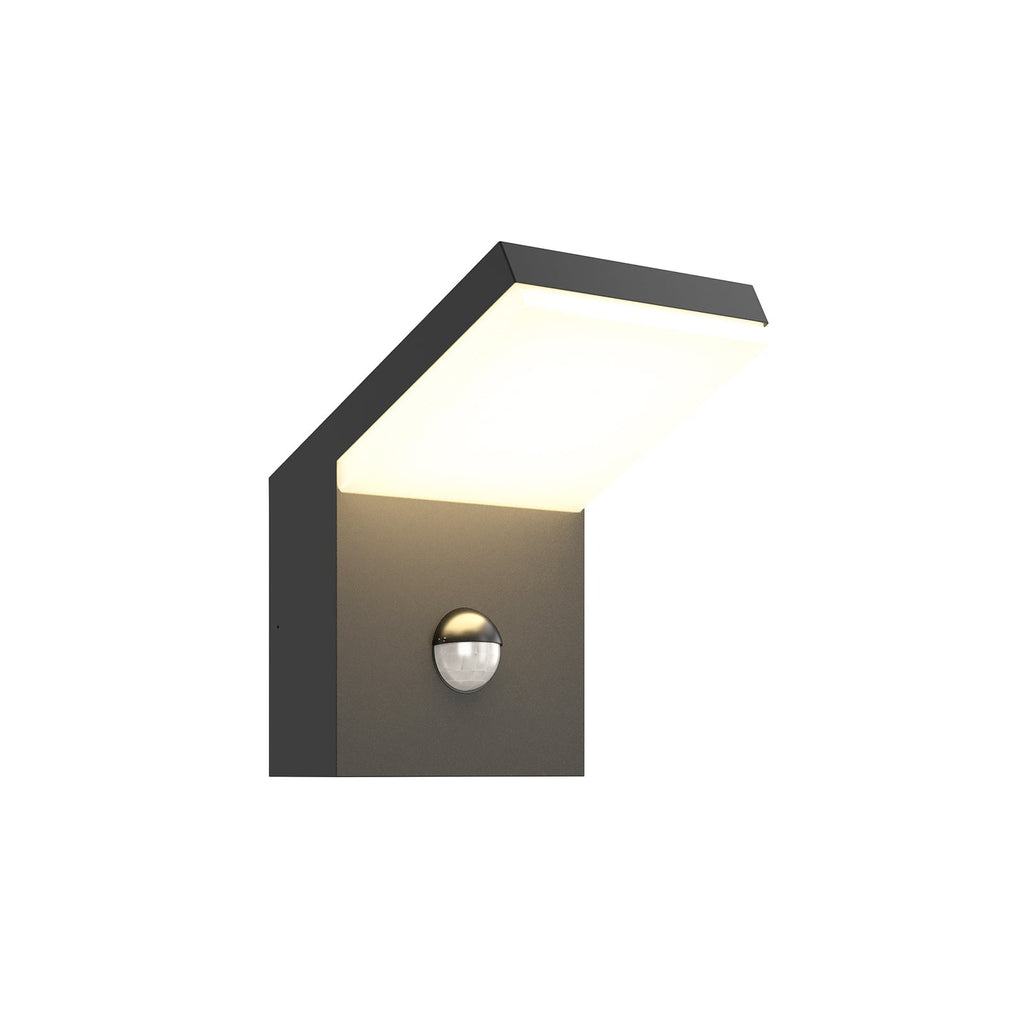 LED utevegglampe Yolena med bevegelsessensor antrasitt montert