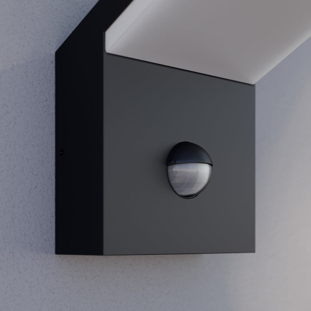 LED utevegglampe Yolena med bevegelsessensor antrasitt side