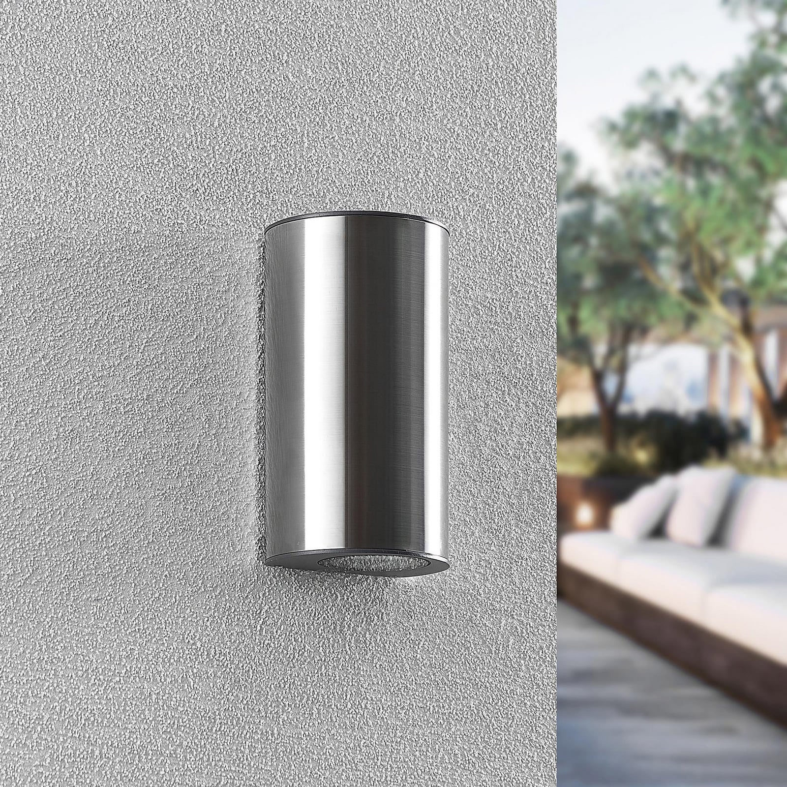LED utevegglampe Zavallina opp og ned rustfritt stål bakside