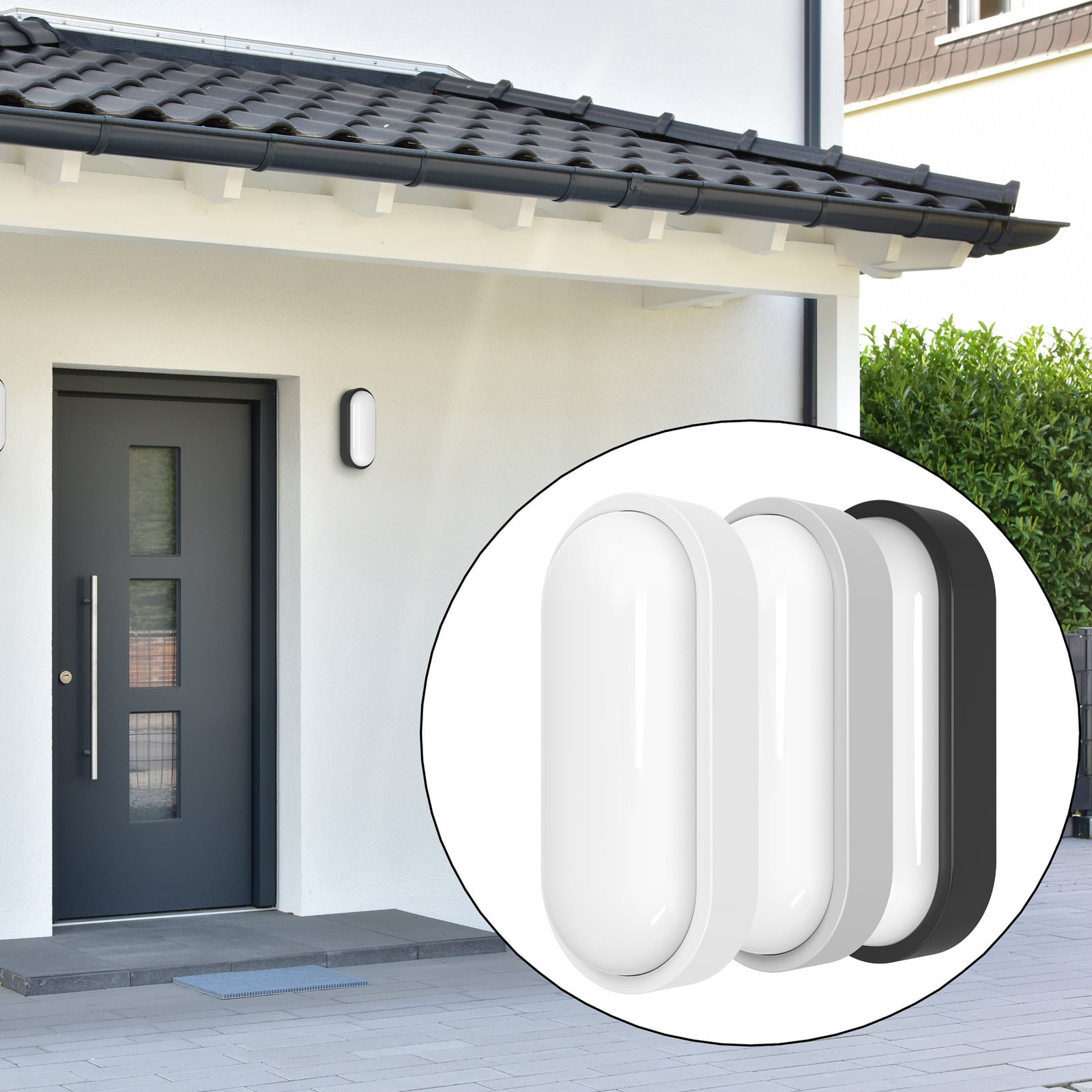 Montert LED utevegglampe Zella Neo XL med bevegelsessensor på vegg