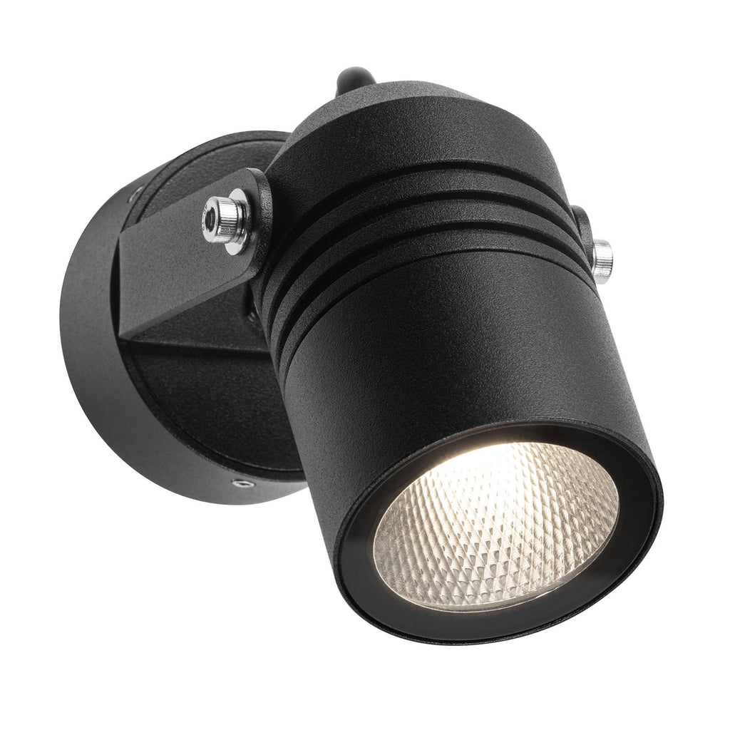 LED uteveggspot 5019 svart pressstøpt aluminium detalj