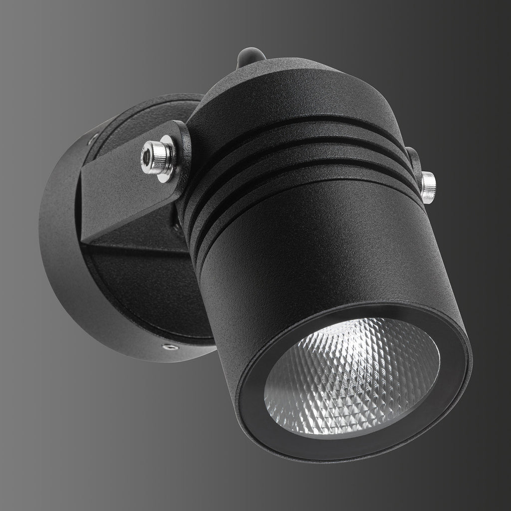 LED uteveggspot 5019 svart pressstøpt aluminium sideprofil