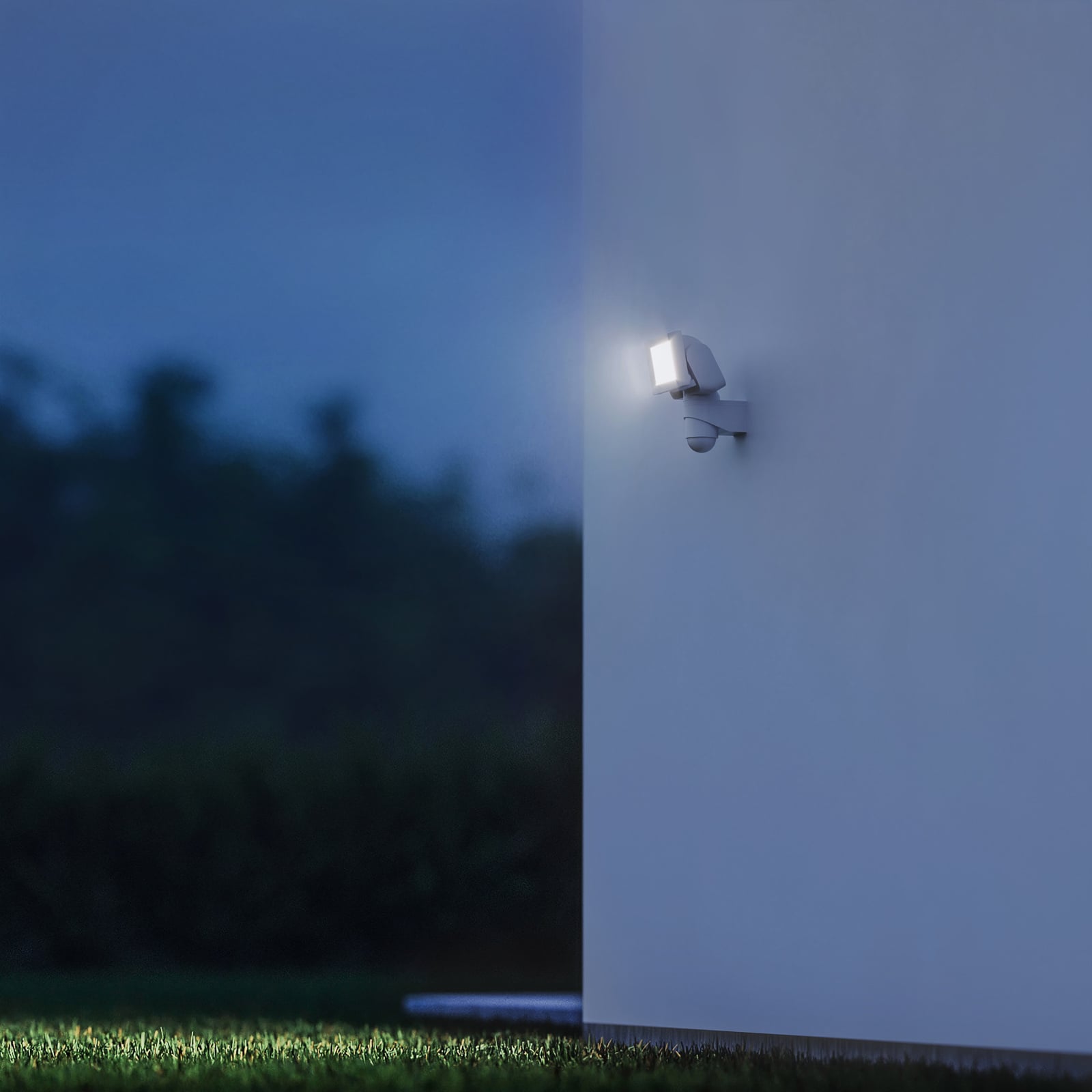 LED uteveggspot LS 300 S med bevegelsessensor hvit IP44 bakside