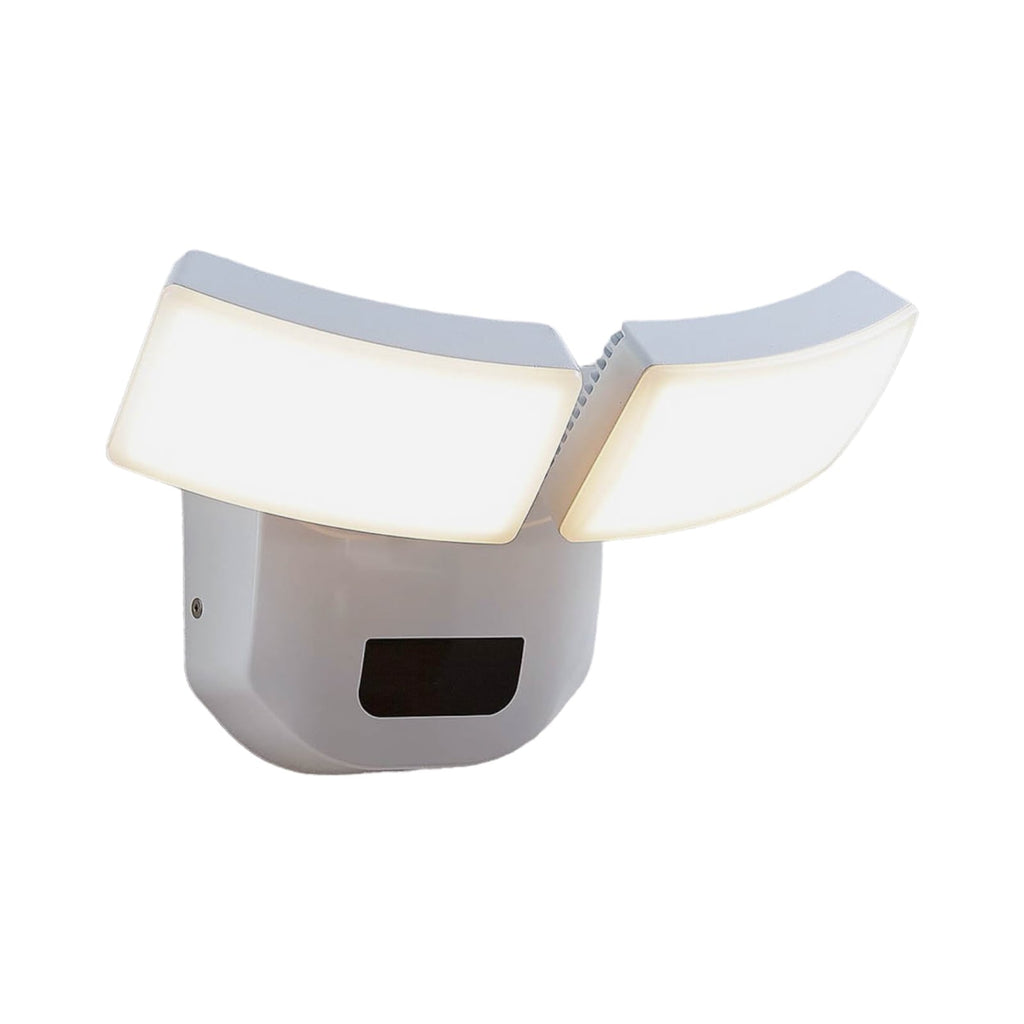 LED uteveggspot Nikias 2-lys med sensor hvit 30 cm detalj