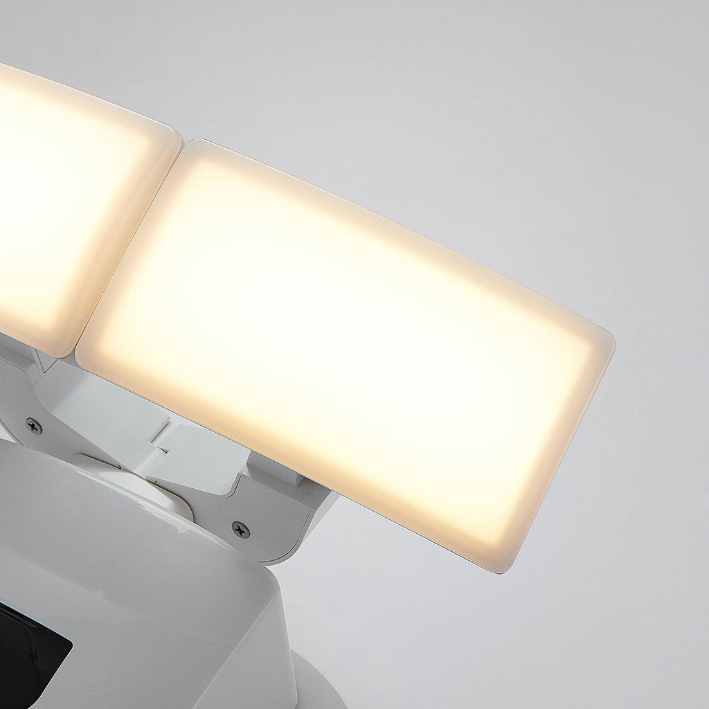 LED uteveggspot Nikias 2-lys med sensor hvit 30 cm lys i mørket